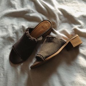 SOLD ON DEPOP: Grey Heeled Mules